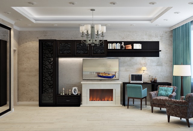 luxusní černá obývací stěna